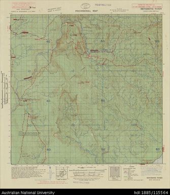 Papua New Guinea, New Britain, Bergberg River, Provisional map, Sheet B56/6, 607, 1943, 1:63 360