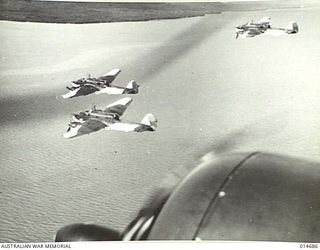 1943-04-16. NEW GUINEA. MILNE BAY. BEAUFORT BOMBERS PRACTICE AT MILNE BAY. (NEGATIVE BY N. BROWN)