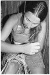 Shelley Schreiner learning plaiting from Moruka, daughter of 'Elota