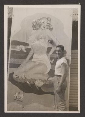 [Harry with Pin-Up Painting]