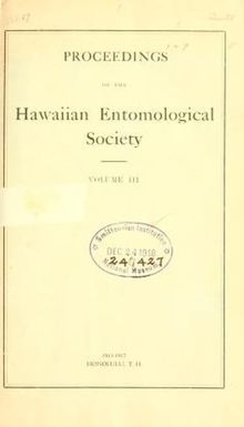 Proceedings of the Hawaiian Entomological Society