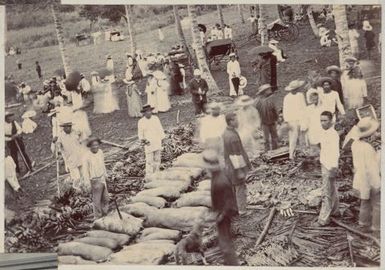 Preparing food. From the album: Cook Islands