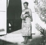 A Polynesian woman with a domestic pig