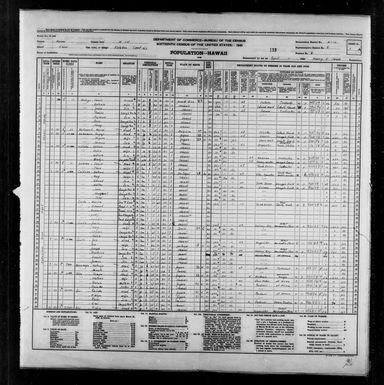 1940 Census Population Schedules - Hawaii - Kauai County - ED 4-12