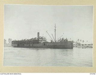 MADANG, NEW GUINEA. 1944-10-31. THE HMAS WANG PO, AN EX CHINESE VESSEL NOW CONTROLLED BY THE RAN ADMINISTRATION STAFF