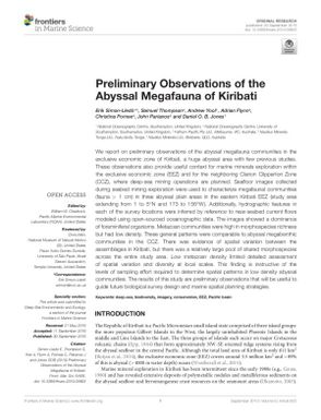 Preliminary observations of the Abyssal Megafauna of Kiribati.