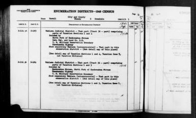 1940 Census Enumeration District Descriptions - Hawaii - Honolulu County - ED 2-183, ED 2-184