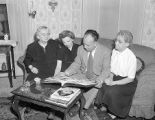 Mr. and Mrs. Glenn Iungerich visit with family in Bloomington IL from Guam, 1949