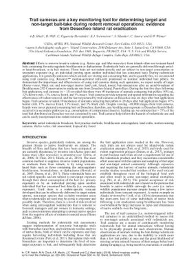 Trail cameras are a key monitoring tool for determining target and non-target bait-take during rodent removal operations: evidence from Desecheo Island rat eradication