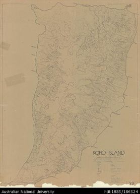 Fiji, Lomaiviti Archipelago, Koro Island, Topographic, 1968