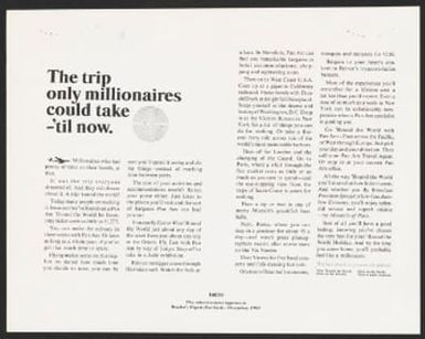 The trip only millionaires would take--'til now.