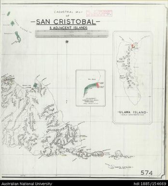 Solomon Islands, San Cristobal & Adjacent Islands, Sheet: 574 East, 1950, 1:120 000