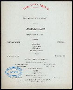 BREAKFAST [held by] TOYO KISEN KAISHA [at] EN ROUTE ABOARD HONG KONG MARU (SS)