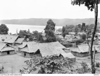 RABAUL, NEW BRITAIN, 1945-12-26. A GENERAL VIEW OF THE CHINESE ARMY CAMP AS SEEN FROM THE COMMANDING OFFICERS MESS