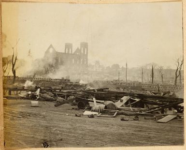 Kaumakapili Church destroyed by fire, Honolulu, 1900