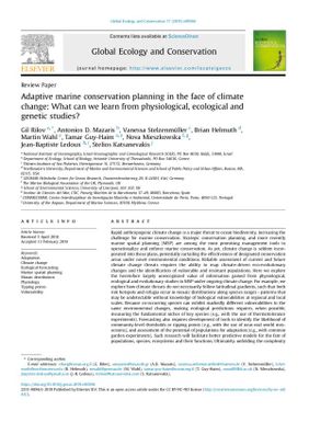 Adaptive marine conservation planning in the face of climate change: What can we learn from physiological, ecological and genetic studies?