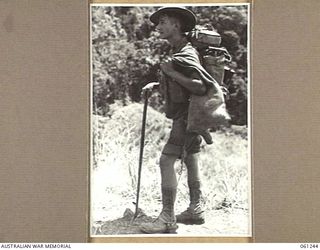 KUMBARUM, NEW GUINEA. 1943-11-30. NX99016 PRIVATE L. CLARKE OF GWABEGAR, NSW, AND OF THE 2/31ST AUSTRALIAN INFANTRY BATTALION