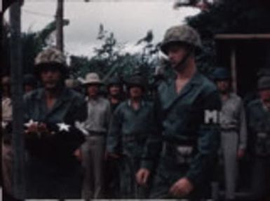 USMC 101021: Flag raising ceremony on Saipan