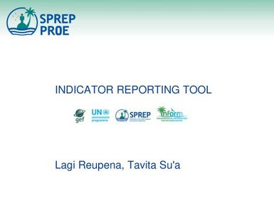 Indicator reporting tool - presentation