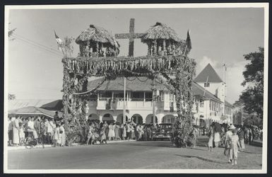 Processional arch across a street in Apia, Samoa