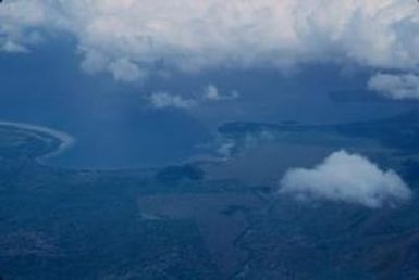 [Aerial view of a Vanuatu coastline]