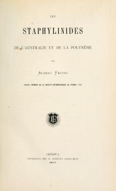 Les staphylinides de l'Australie et de la Polynésie