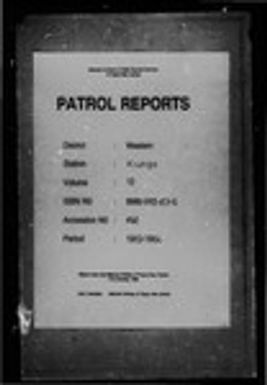 Patrol Reports. Western District, Kiunga, 1963 - 1964