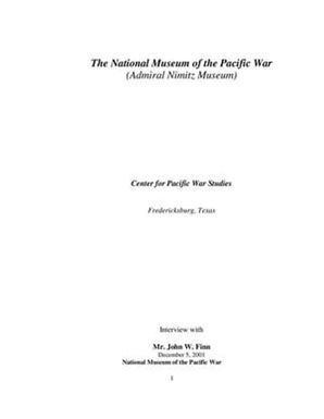 Oral History Interview with John W. Finn, December 5, 2001