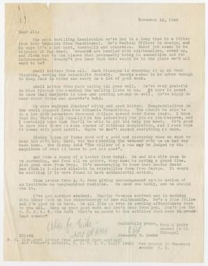 [Letter from Dr. Chauncey D. Leake, November 10, 1942]