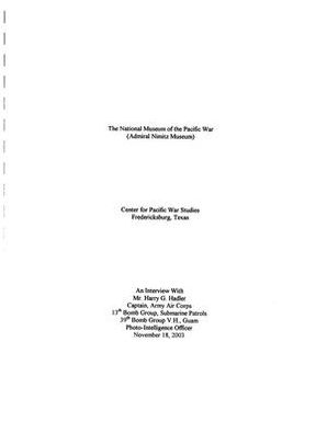 Oral History Interview with Harry G. Hadler, November 18, 2003