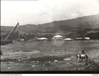New Guinea. C. 1935. View of part of a pre-World War II airfield in New Guinea, probably Bulolo. (Compare Wings of Gold by James Sinclair, Page 78)