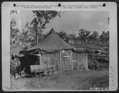 The 'Old' Dispensary Of The 38Th Bomb Group, 405Th Bomb Squadron, Port Moresby, Papua, New Guinea, October 1943. (U.S. Air Force Number A59571AC)