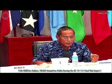 12th OEK, The Senate TEMCC Committee Public Hearing Regarding Reef Fish Export