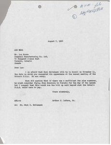 Letter from Arthur J. Lafave, Jr. to Les Moore