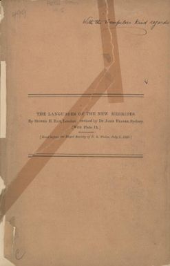 The languages of the New Hebrides / by Sidney H. Ray ; revised by John Fraser.