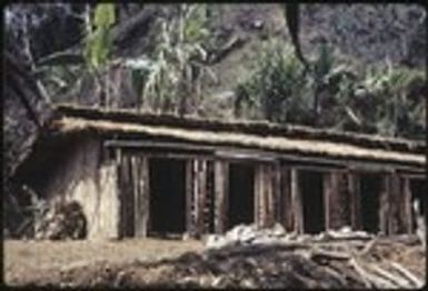 Pig house at Kwiop Duwai built as part of government project, intended to house a boar to improve local breeding stock