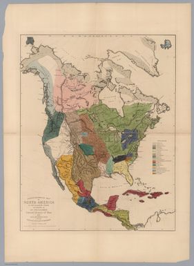 Ethnographical Map of North America, in the Earliest Times, Illustrative of Dr. Pritchard's Natural History of Man and His Researches into the Physical History of Mankind. Second Edition - 1861.