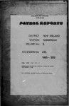 Patrol Reports. New Ireland District, Namatanai, 1958 - 1959