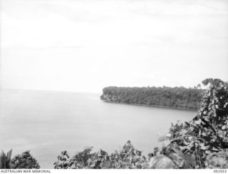 BOUGAINVILLE. 1945-05-24. RURI HEAD VIEWED FROM A TREE OBSERVATION POST AT D COMPANY, 26 INFANTRY BATTALION (AUSTRALIAN IMPERIAL FORCE)