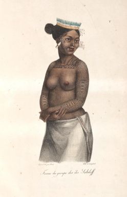 Femme du groupe des iles Saltikoff / dess. et lith. par Choris, lith. de Langlume