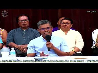 12th OEK, The Senate JGA Committee Confirmation Hearing with Santy Asanuma to Post Master General