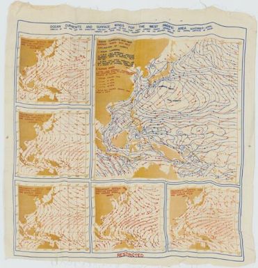 Ocean currents and surface winds for the West Pacific Area : November-April / compiled by the 2nd and 3rd Operations Analysis Sections, HQ FEAF, from Ocean current charts designed by the Scripps Institute of Oceanography, and from wind charts prepared by the U.S. Weather Bureau