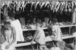 Madang market: women sell garden produce arranged on tables