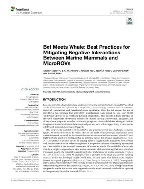 Bot meets whale: best practices for mitigating negative interactions between marine mammals and microrovs.