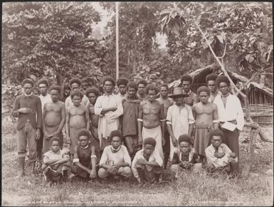 Men from the school community at Suholo, Ulawa, Solomon Islands, 1906 / J.W. Beattie