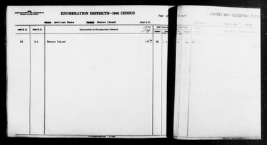 1940 Census Enumeration District Descriptions - American Samoa - Swains Island County - ED 5-1