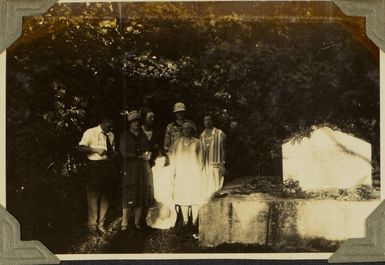 Grave of Robert Louis Stevenson on Mount Vaea, Samoa, 1928