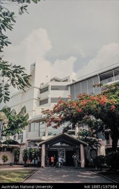 French Polynesia - White apartment block