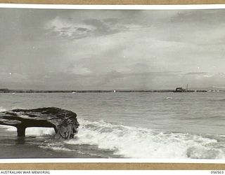 MIRAVASI, NEW GUINEA, 1943-09-07. SEAWARD END OF THE GROYNE BUILT BY THE 2/4TH AUSTRALIAN FIELD SQUADRON, ROYAL AUSTRALIAN ENGINEERS, IN ORDER TO DIVERT THE FLOW OF THE LAKEKAMU RIVER