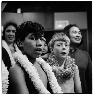 Young performers at a multicultural concert in the Display Centre, Cuba Street, Wellington